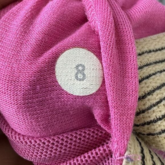 Lululemon Womens Scoop Neck Tank Top Size 8 Stretch Mesh Built in Bra Cross Back - Picture 8 of 8